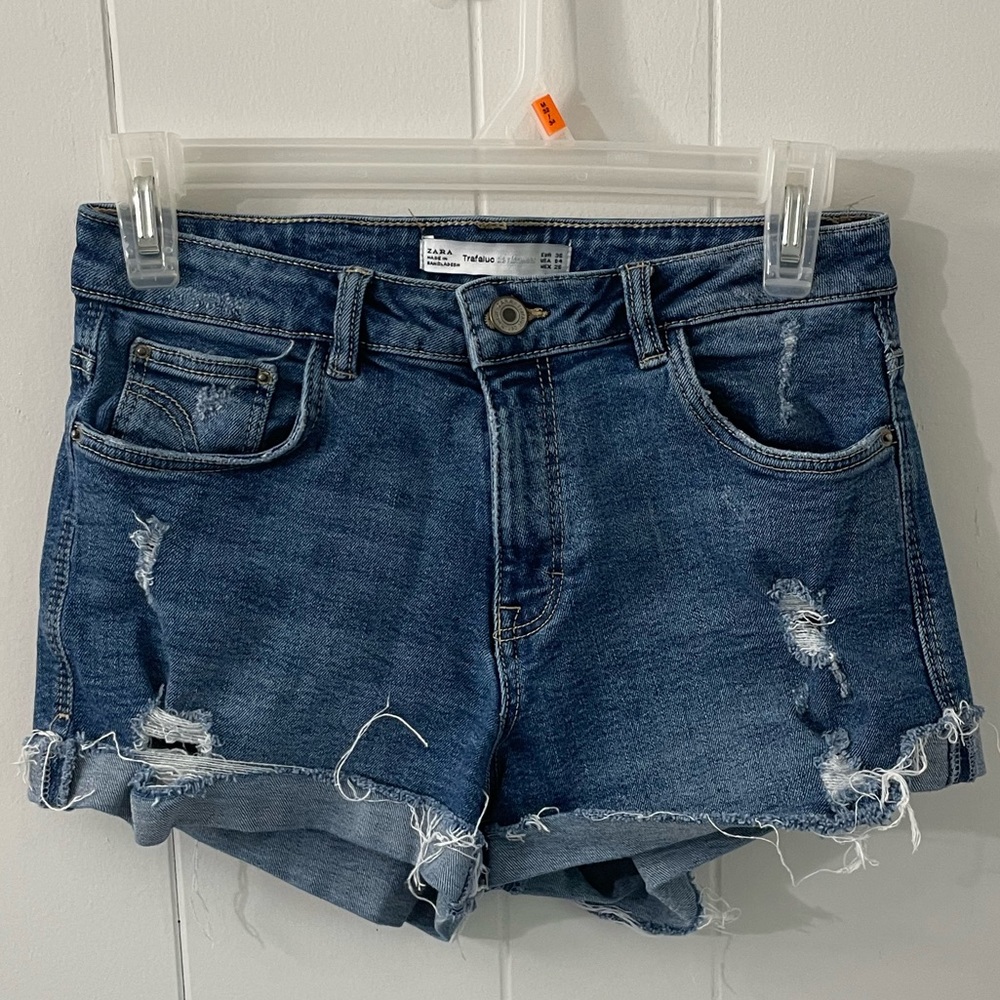 Zara Distressed Jean Shorts